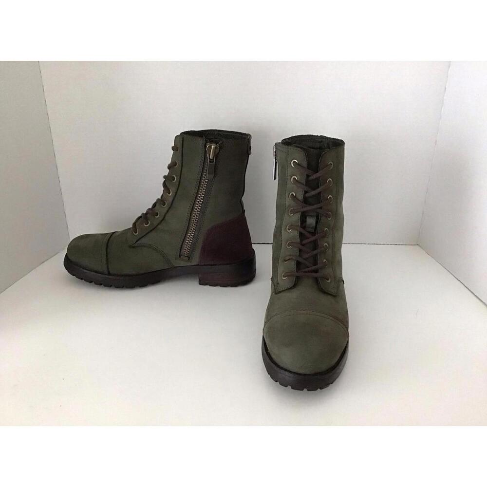 UGG Kilmer Green Leather Lace Up Combat/ Military Style Boots Women's Size 7 - Picture 8 of 9